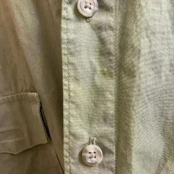 Eddie Bauer Light Olive Hunting/Fishing Outdoor Button Breathable Flap Shirt TL - Picture 10 of 10